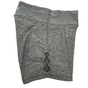 Lululemon Athletica Women's 3.1‎ Grey Compression Shorts Yoga Sz 8 Laser Cutouts